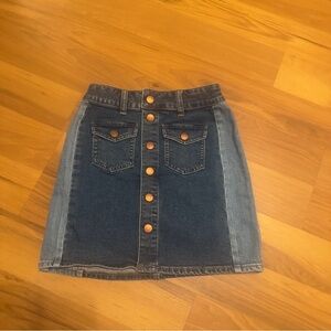 Madewell Two-Tone Denim Mini Skirt